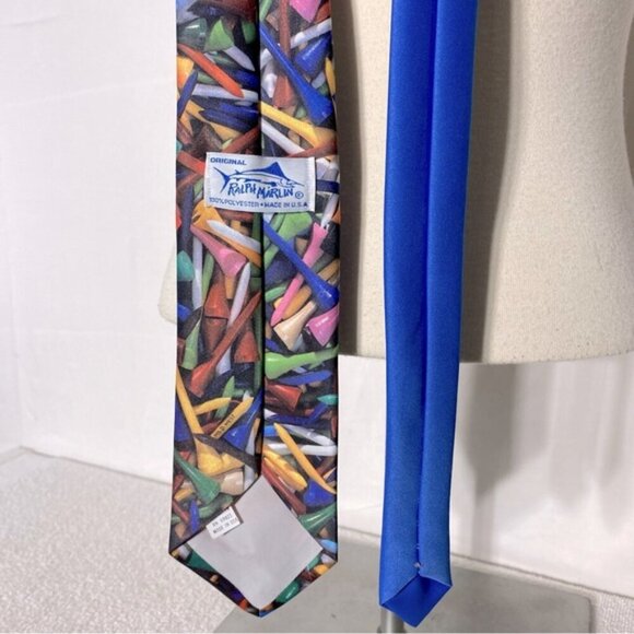 Vintage “Tees” Ralph Marlin & Co 1993 Golf Tee Print Tie - Picture 5 of 10
